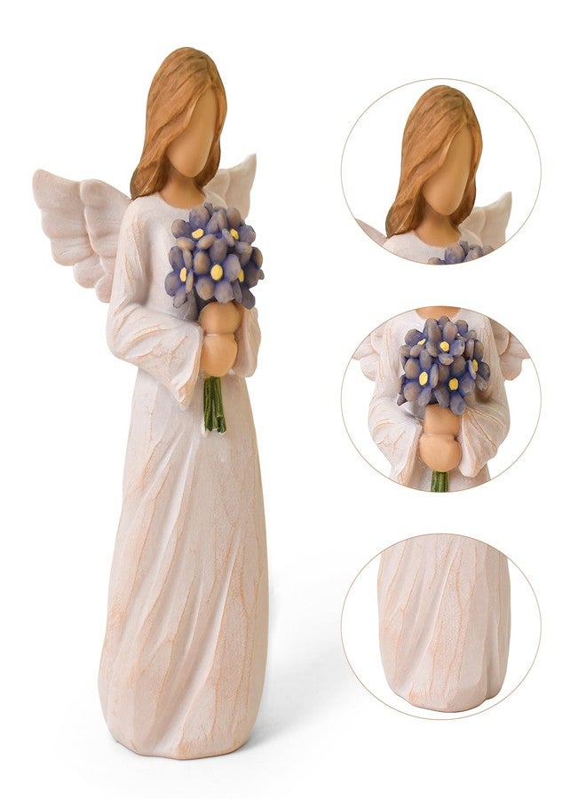 Lnrkai Forget Me Not Angel Figurines, Sympathy Gifts for Loss of Loved One, Miscarriage Gifts for Mothers and Dad, Sculpted Hand-Painted Statue for Bereavement Memorial Gift - Image 4