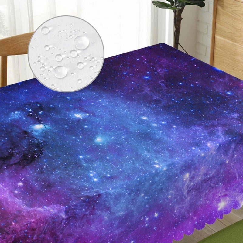 Beabes Galaxy Starfield Dinner Tablecloth Table Cover Starry Universe Space Stars 52x70 Inch Table Cloth DustProof Table Cover Protector for Home Restaurant Picnic Camping BBQ - Image 3