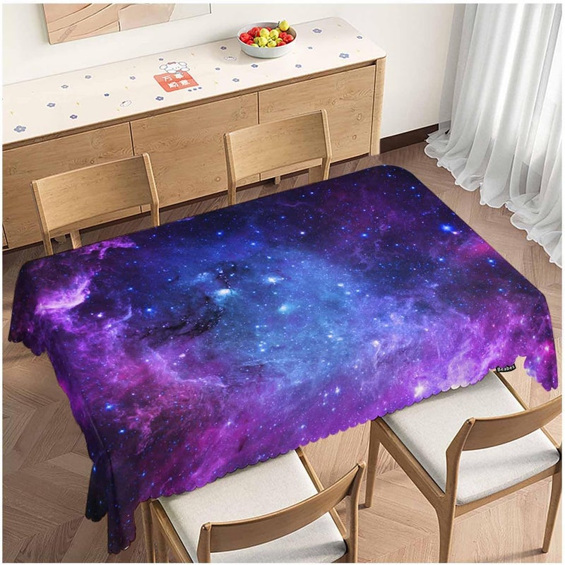 Beabes Galaxy Starfield Dinner Tablecloth Table Cover Starry Universe Space Stars 52x70 Inch Table Cloth DustProof Table Cover Protector for Home Restaurant Picnic Camping BBQ - Image 1