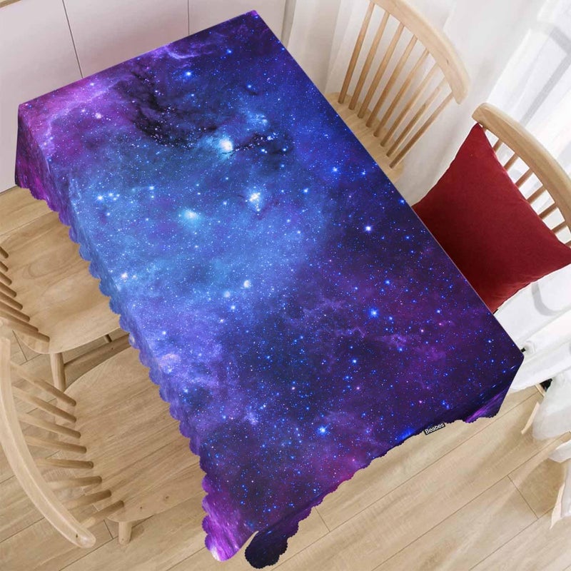 Beabes Galaxy Starfield Dinner Tablecloth Table Cover Starry Universe Space Stars 52x70 Inch Table Cloth DustProof Table Cover Protector for Home Restaurant Picnic Camping BBQ - Image 2