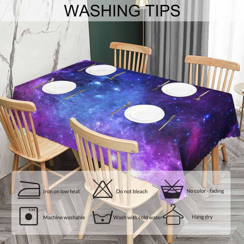 Beabes Galaxy Starfield Dinner Tablecloth Table Cover Starry Universe Space Stars 52x70 Inch Table Cloth DustProof Table Cover Protector for Home Restaurant Picnic Camping BBQ - Image 5
