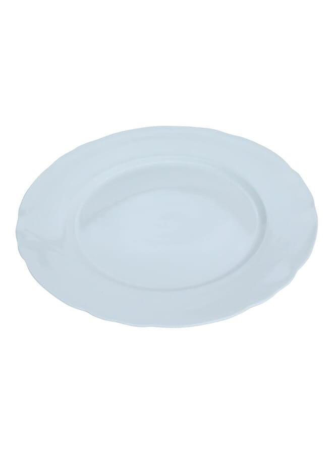 Alsaif Gallery White Flat Round Porcelain Serving Plate 12 Inch - Image 1