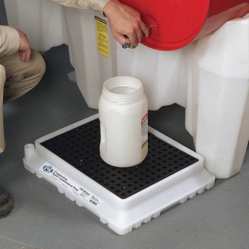 PIG Spill Containment Tray | New Spill Tray | 3 Gallon Sump Capacity | PAK372, White/Black - Image 2