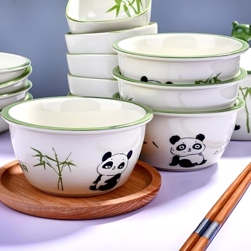 ONICORN Ceramic Porcelain Bowl Set for Oatmeal, Salad, Dessert, Fruit, Rice, Snack, Panda Theme Bowlset, Dishwasher & Microwave Safe with Gift Box (Panda Theme, Pack of 4) - Image 4