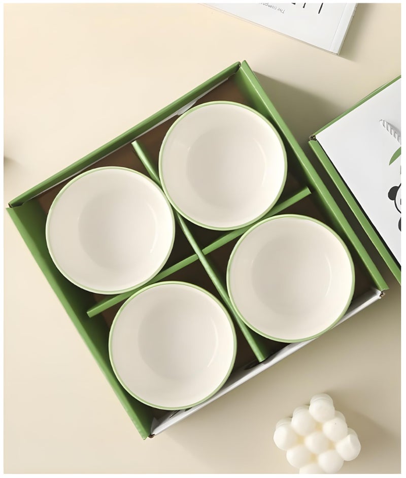 ONICORN Ceramic Porcelain Bowl Set for Oatmeal, Salad, Dessert, Fruit, Rice, Snack, Panda Theme Bowlset, Dishwasher & Microwave Safe with Gift Box (Panda Theme, Pack of 4) - Image 3