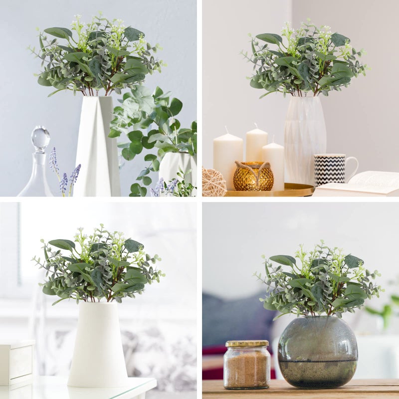 ZeKonan 40 Pcs Artificial Greenery Eucalyptus Stem Silver Dollar Leaves Baby Eucalyptus Leaves Suitable for Family Wedding Vase Centerpieces Bouquet Flower Arrangement - Image 5