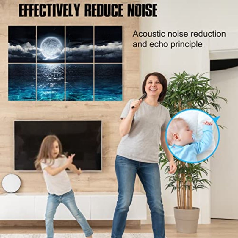 Acoustic Panels, Soundproof Wall Panels: Sound Absorbing Wall Art, 8 Pack 12"x16" Decorative Sound Proofing Panels, Acoustical Treatment Better than Sound Proof Foam, Noise Cancelling Wall Panels - Image 5