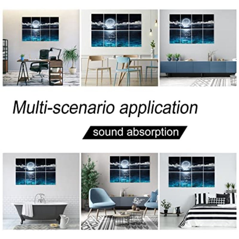 Acoustic Panels, Soundproof Wall Panels: Sound Absorbing Wall Art, 8 Pack 12"x16" Decorative Sound Proofing Panels, Acoustical Treatment Better than Sound Proof Foam, Noise Cancelling Wall Panels - Image 3