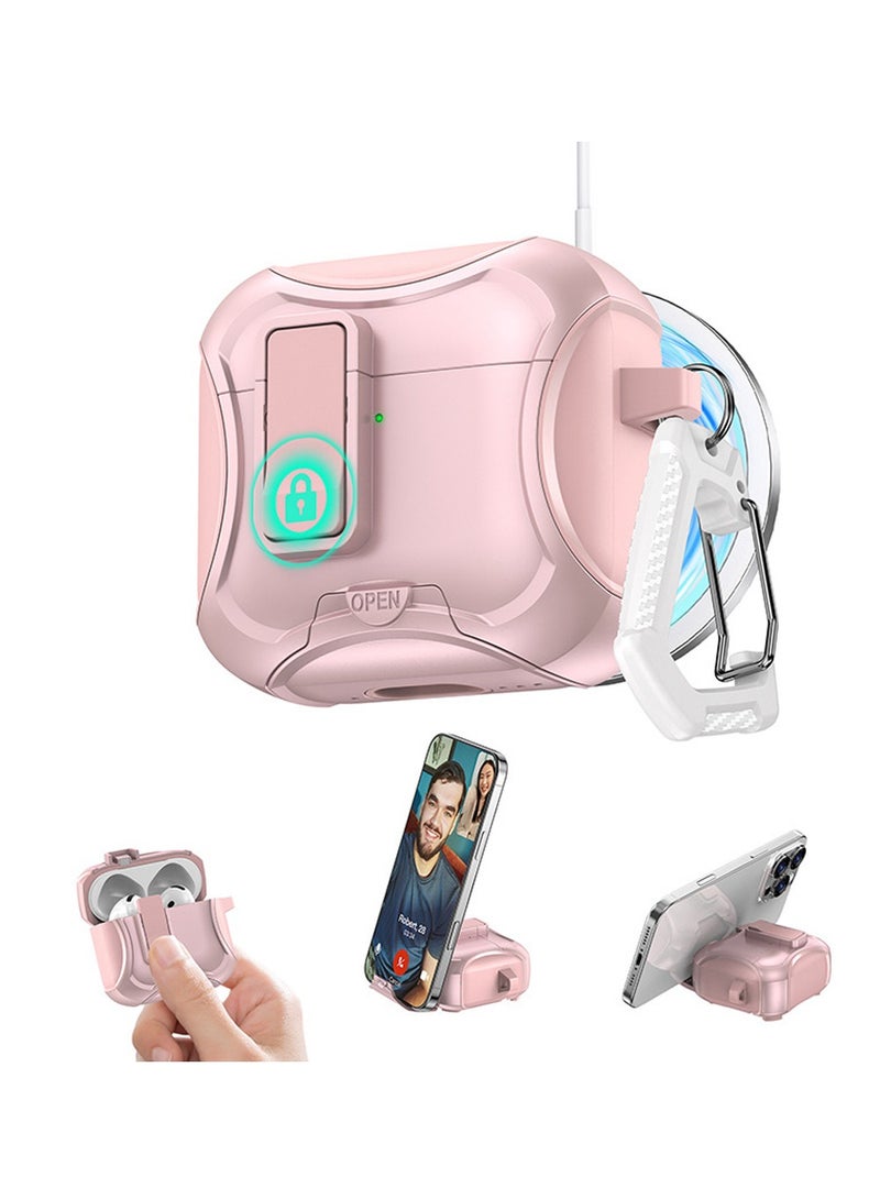 For AirPods 4  Case Cover, Magnetic Automatic Lock, Charging Port Dust-Proof & Stand Design for AirPods 4 Case 2024 