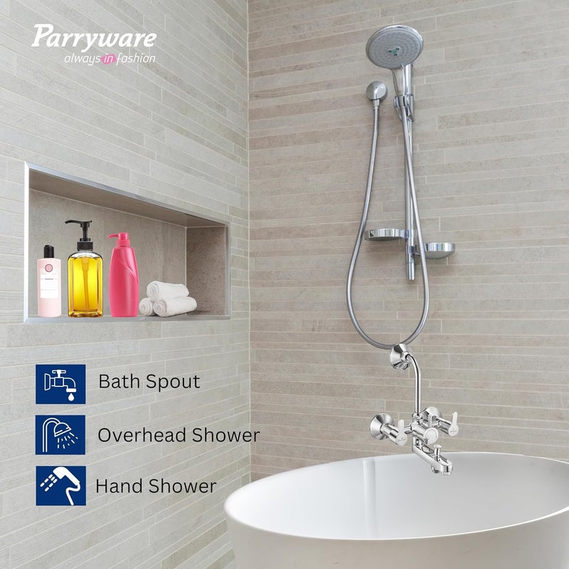 PARRYWARE T4617a1 Wall Mixer 3 in 1 ClaretSilver - Image 3