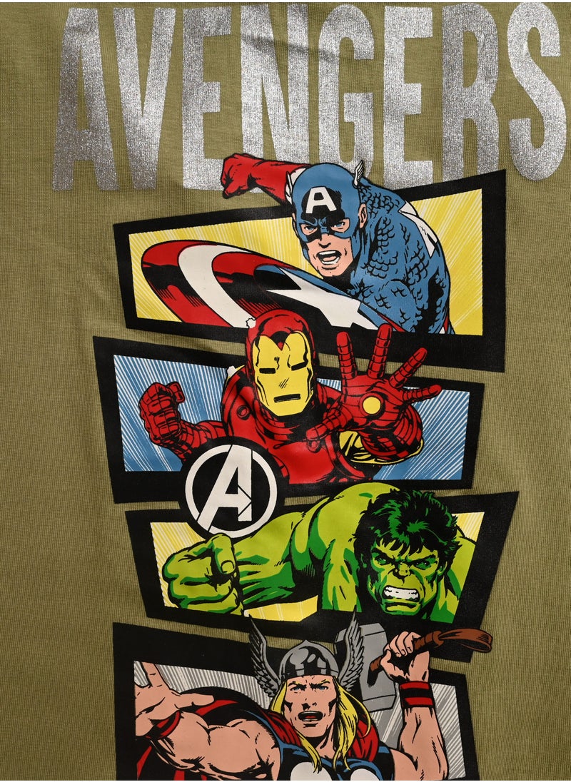 AVENGERS Avengers Graphic Pajama Set, Green and Grey  - Image 2