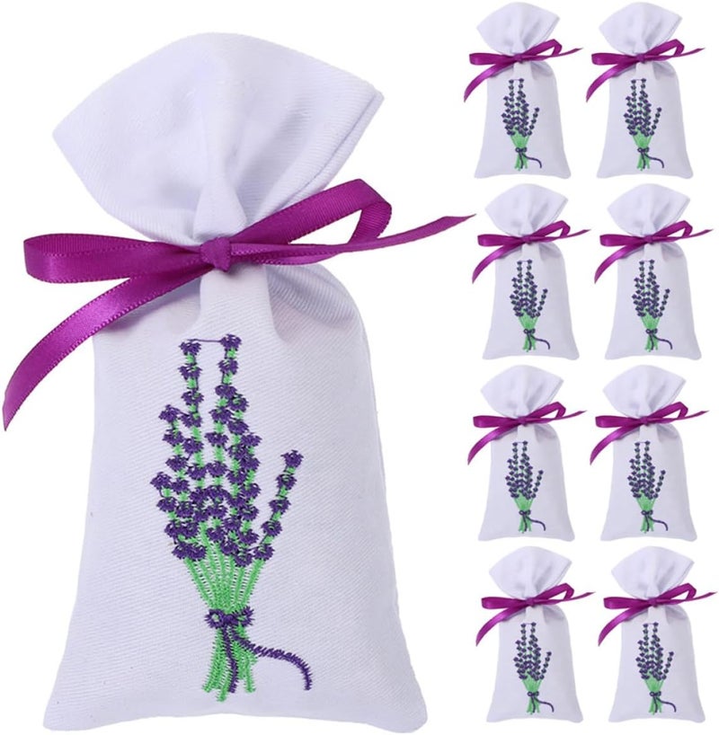 Lavender Sachet Bags 9pcs, Empty Fragrance Drawstring Storage Pouches for Wardrobe, Closet, and Home Décor, Natural Cotton Fabric, Portable Potpourri Sachets for Aromatherapy - Image 1