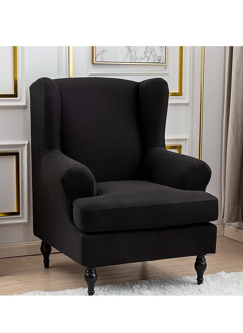 DUNISO Recliner sofa cover, high elasticity armrest chair cover, fully wrapped tiger stool cover, furniture protection cover, single sofa cover, split design, universal for all seasons,black  - Image 4