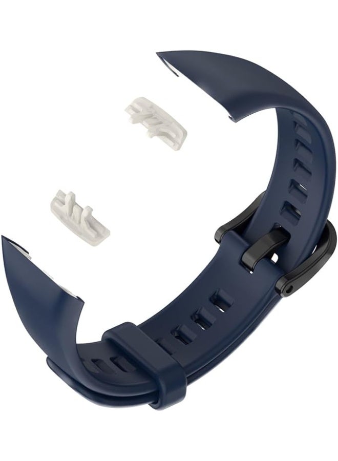 Silicone Replacement Wrist Watch Straps  With Modern Design To Add More Beauty For Huawei 6/6 Pro Honor  band 6 - Navy - Image 1