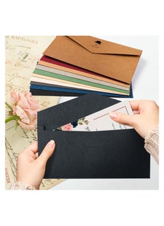 KASTWAVE Specialty Paper Thickened Vintage Color Envelope, 10 Pcs “8.7 x 4.3inch” Premium Color V Flap Invoices Envelopes for Office Checks, Business Letterhead, Letter Mailing Invitation, Holiday Cards  - Image 5