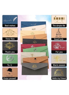 KASTWAVE Specialty Paper Thickened Vintage Color Envelope, 10 Pcs “8.7 x 4.3inch” Premium Color V Flap Invoices Envelopes for Office Checks, Business Letterhead, Letter Mailing Invitation, Holiday Cards  - Image 4