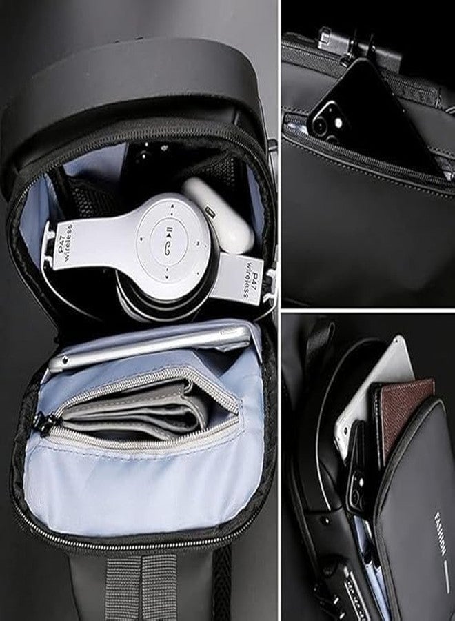 Prapatti Stylish Men’s Cross Bag with Secure Lock | Premium Faux Leather | Adjustable Strap | Compact & Spacious | Available in Black & Brown | Perfect for Daily Use & Travel - Image 3