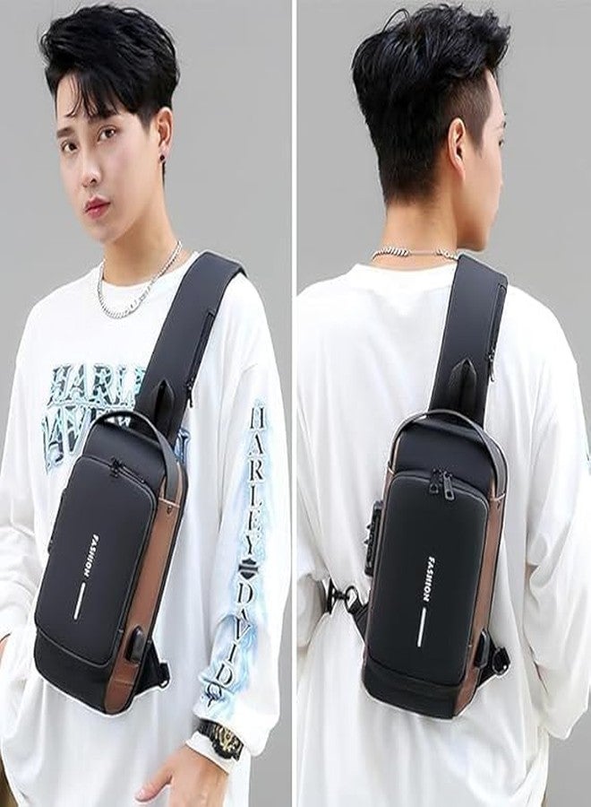 Prapatti Stylish Men’s Cross Bag with Secure Lock | Premium Faux Leather | Adjustable Strap | Compact & Spacious | Available in Black & Brown | Perfect for Daily Use & Travel - Image 5