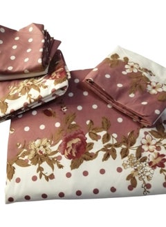 Generic Large 5-piece cotton bed set in brown and chic tulle with a distinctive design -  - Image 1