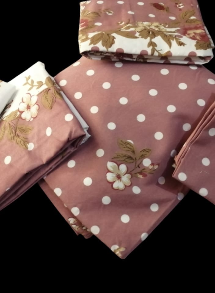 Large 5-piece cotton bed set in brown and chic tulle with a distinctive design -  - Image 2