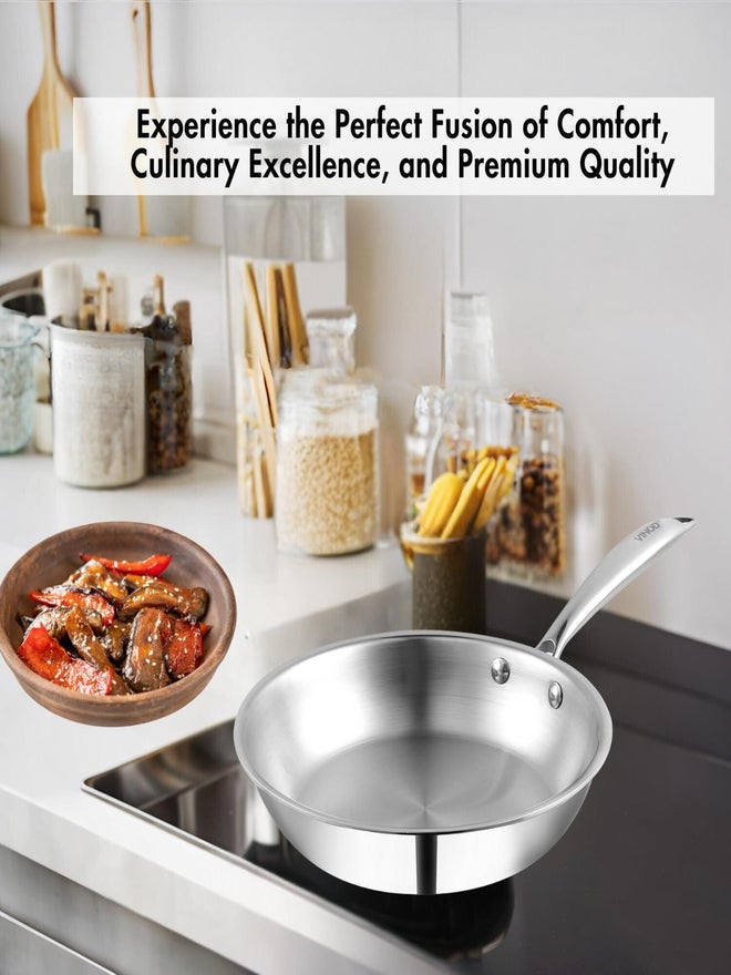VINOD مقلاة فينود بلاتينيوم ثلاثية الفولاذ المقاوم للصدأ، 20 سم - Image 3