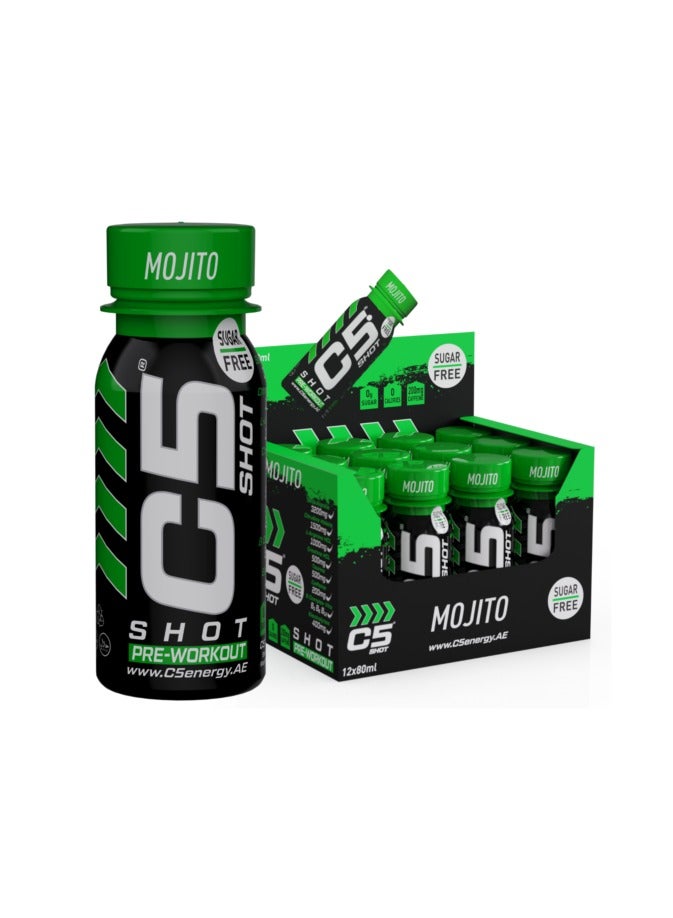 C5 Energy Pre-Workout Shot 80 Ml Mojito Flavor Pack of 12 - Image 1