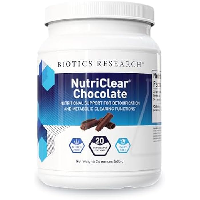 Biotics Research NutriClear Chocolate –Chocolate Powder. Nutritional Support for Detoxification and Metabolic Clearing, Healthy Body Composition, 17 g Organic Pea Protein Per Serving 24 Oz - Image 1