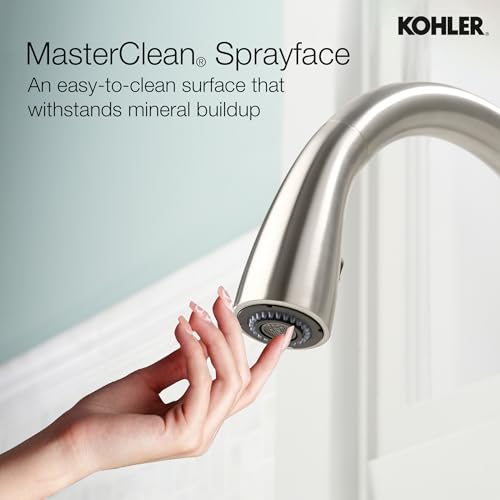 Kohler Malleco Pulldown Sink Tap for Kitchen - Vibrant Stainless Finish - Single Lever Kitchen Faucet with Matching Soap Dispenser - Kitchen Water Tap with 360° Spout Rotation 562IN-SD-VS - Image 4