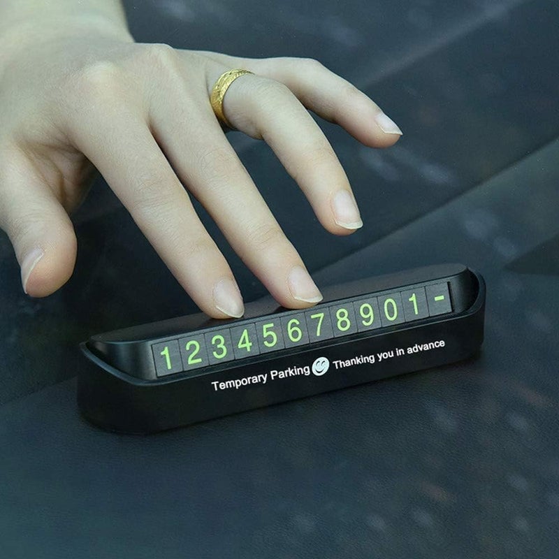 Sakar 3 pcs Car Parking Phone Number Plate | Hidden Temporary Contact Display Sign for Dashboard Rotatable Card Anti-Slip Tag Windshield Use - Image 3