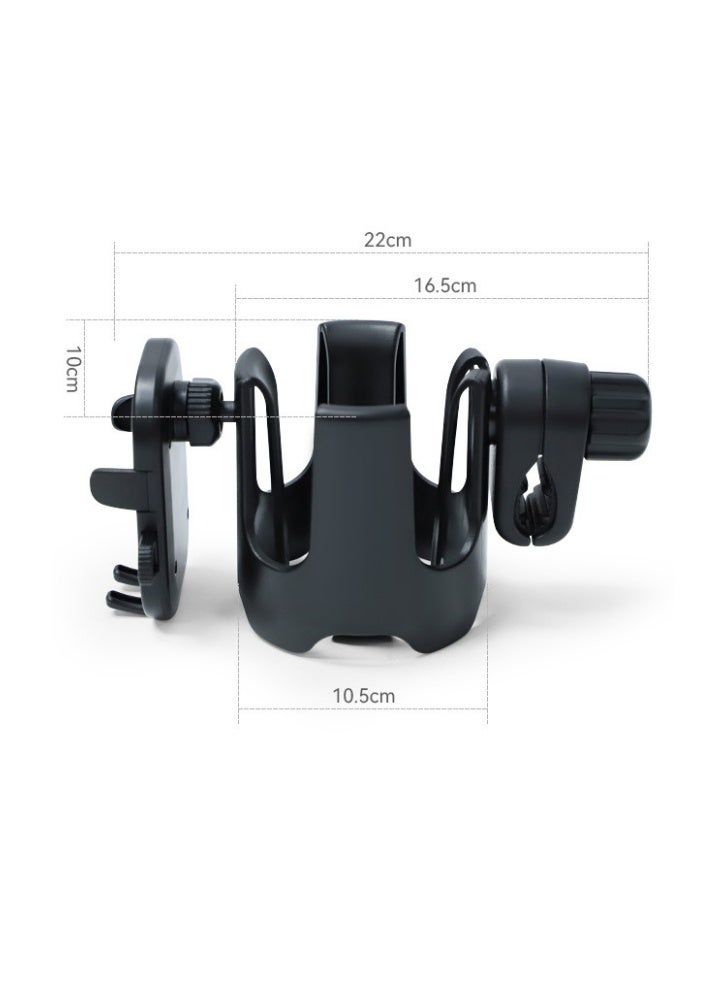 oldlaiben 2-in-1 Universal Cup Phone Holder, Stroller Cup Holder Baby Pram Milk Bottle Holder with Rotatable Phone Holder, Anti-Slip Design, for Stroller, Wheelchair, Bike, Walker - Image 2