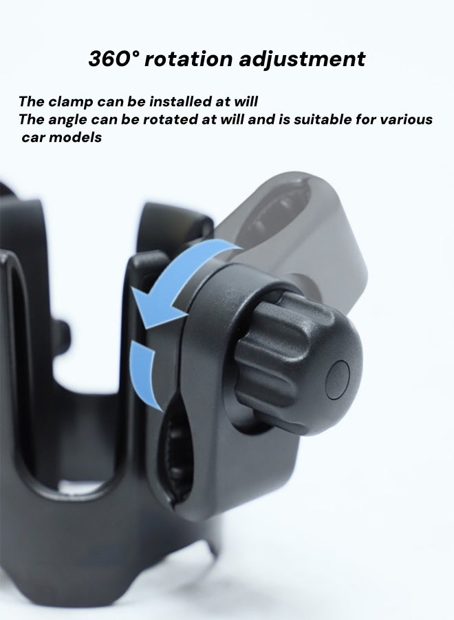oldlaiben 2-in-1 Universal Cup Phone Holder, Stroller Cup Holder Baby Pram Milk Bottle Holder with Rotatable Phone Holder, Anti-Slip Design, for Stroller, Wheelchair, Bike, Walker - Image 5