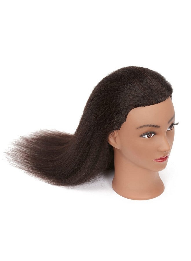 HAIRGINKGO Mannequin Head 100% Real Hair Manikin Head Styling Hairdresser Training Head Cosmetology Doll Head For Dyeing Cutting Braiding Practice With Clamp Stand (2022B0214) - Image 4