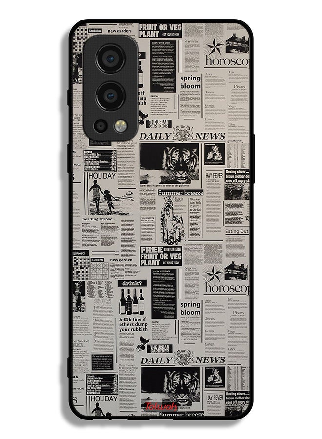 Tolwak OnePlus Nord 2 5G Protective Case Cover Newspaper Recording - Image 2