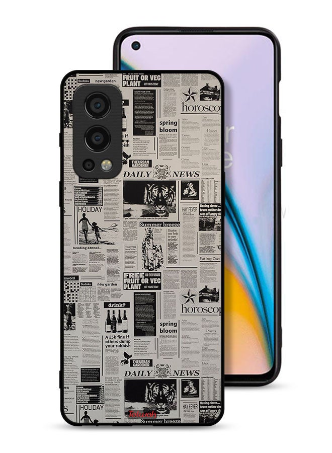Tolwak OnePlus Nord 2 5G Protective Case Cover Newspaper Recording - Image 1