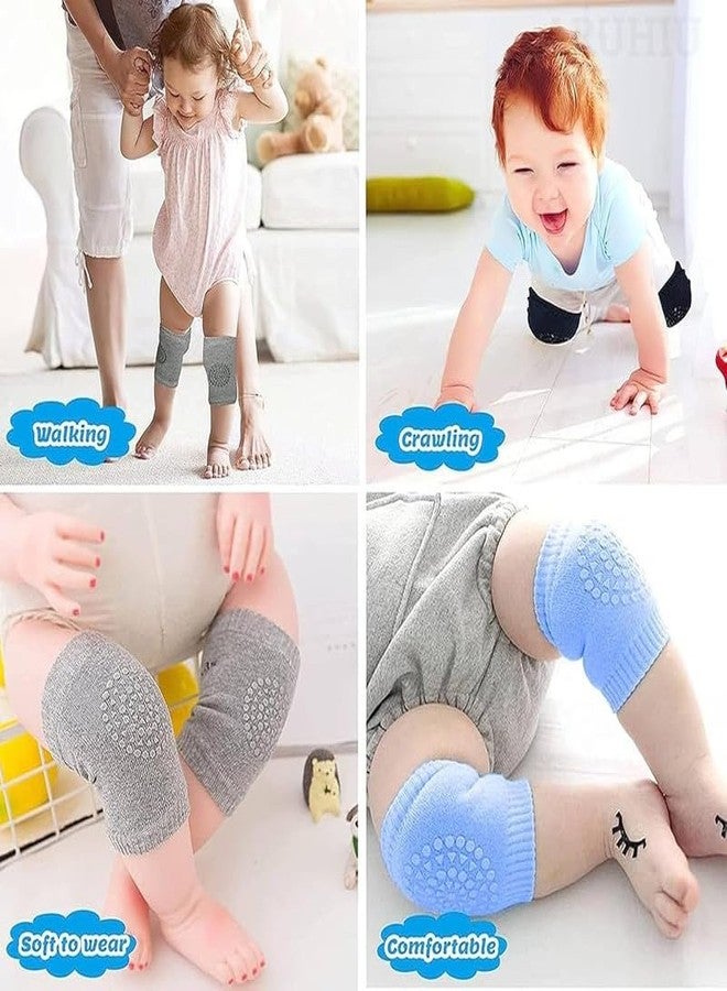 Richmen 2 Pair Baby Knee and Elbow pad Baby Crawling Elbow Pad Baby Leg Warmer Baby Kneecap for Kids Girls Boys Anti-Slip Soft Breathable Knee Guard Cotton Socks - Image 5