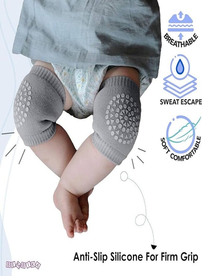 Richmen 2 Pair Baby Knee and Elbow pad Baby Crawling Elbow Pad Baby Leg Warmer Baby Kneecap for Kids Girls Boys Anti-Slip Soft Breathable Knee Guard Cotton Socks - Image 2