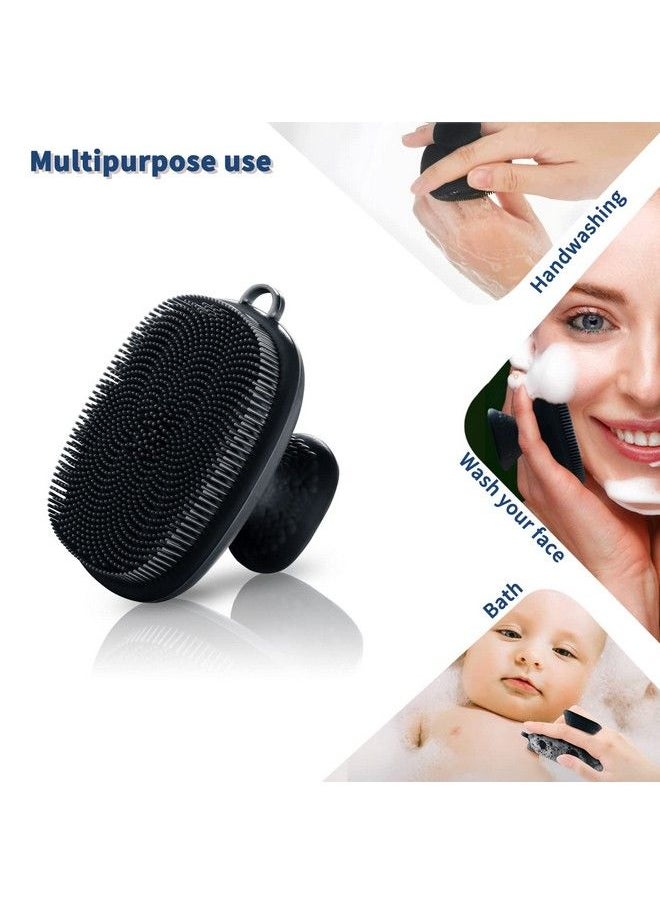VWMYQ - Silicone Face Scrubber For Men Facial Cleansing Brush Silicone Face Wash Brush Manual Waterproof Cleansing Skin Care Face Brushes For Cleansing And Exfoliating (Black) - Image 1