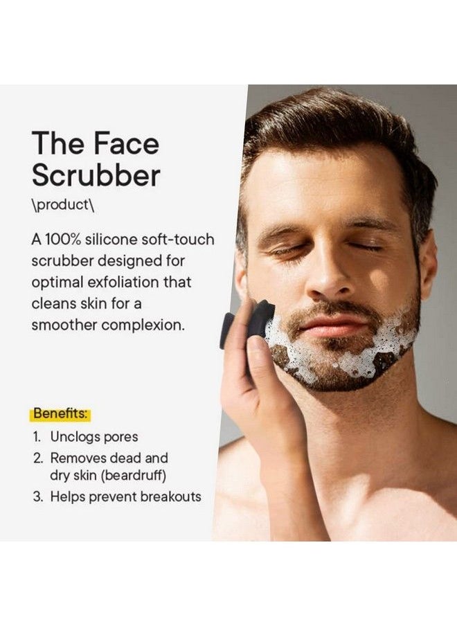 VWMYQ - Silicone Face Scrubber For Men Facial Cleansing Brush Silicone Face Wash Brush Manual Waterproof Cleansing Skin Care Face Brushes For Cleansing And Exfoliating (Black) - Image 1