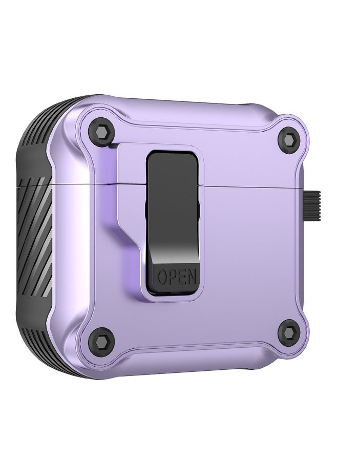 Loquat For Apple Airpods Earphone Case Simple Mecha Airpods4 Protective Case Airpods Bluetooth Earphone Case-Color:Purple-Applicable Models:Airpods 3rd Generation  - Image 1