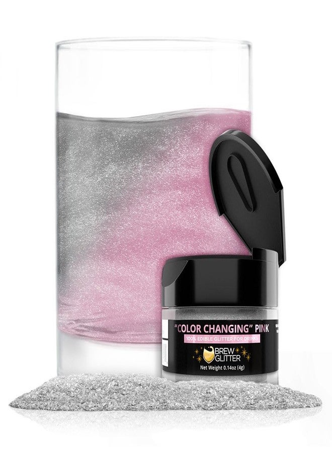 Bakell Brew Glitter's Pink, Color Changing Edible Glitter (4g, 1x Jar) | for Clear Cocktails, Mocktails and Beverages - Image 1