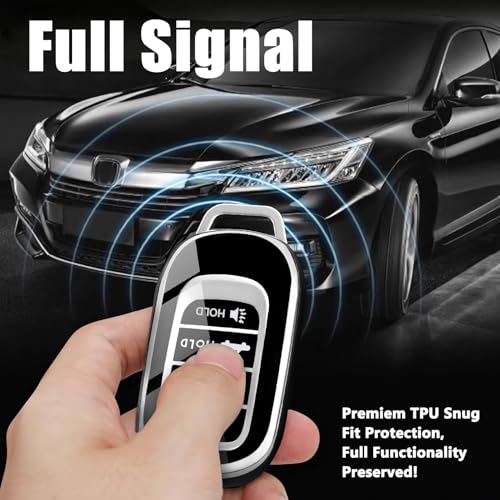 AAWQVRG Key Fob Cover for Honda - Premium Soft TPU Shell Full Protection Case with Keychain, Fits Accord Civic HR-V CR-V Pilot Passport, Black 4-Button - Image 4
