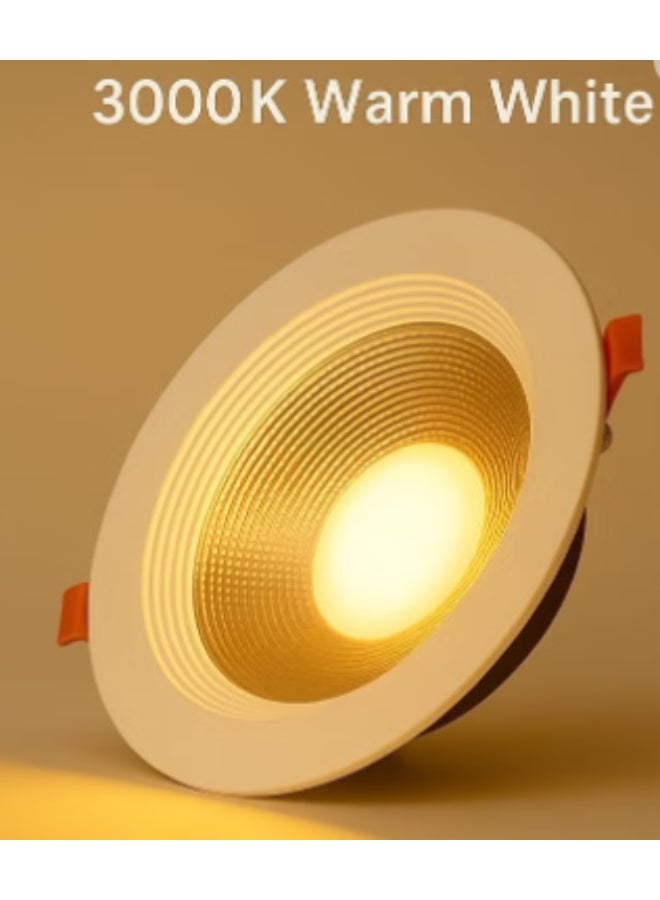 **داون لايت LED COB بقدرة 30 واط | وحدة إضاءة سقفية مدمجة (Recessed) | إضاءة أبيض دافئ 3000 كلفن | موفر للطاقة | سطوع عالٍ | للاستخدام الداخلي** - Image 4