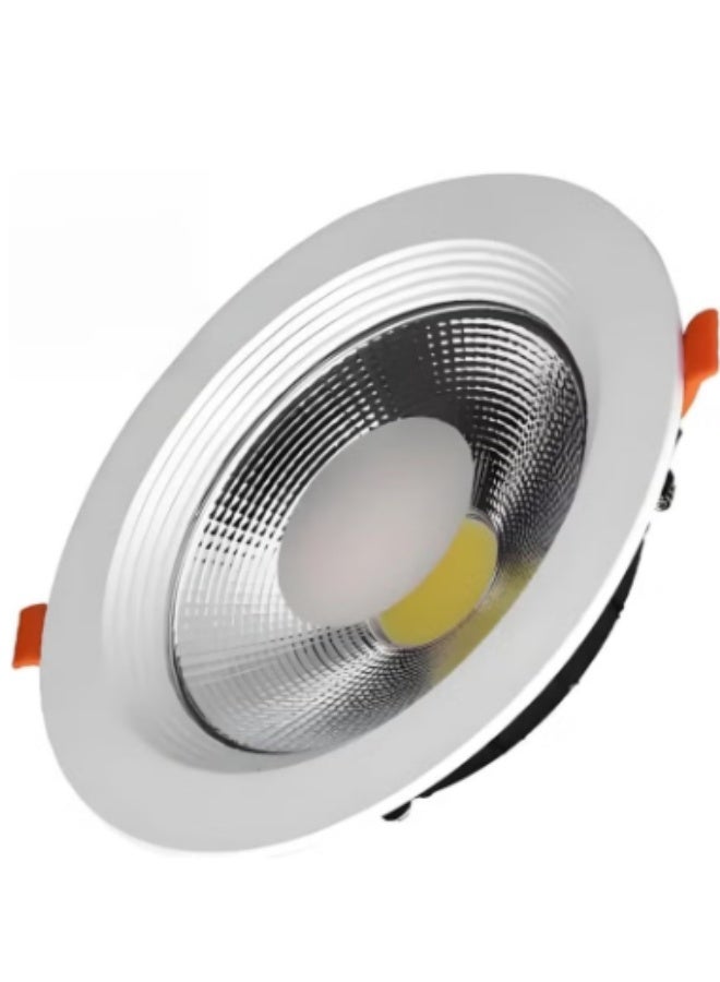 **داون لايت LED COB بقدرة 30 واط | وحدة إضاءة سقفية مدمجة (Recessed) | إضاءة أبيض دافئ 3000 كلفن | موفر للطاقة | سطوع عالٍ | للاستخدام الداخلي** - Image 1