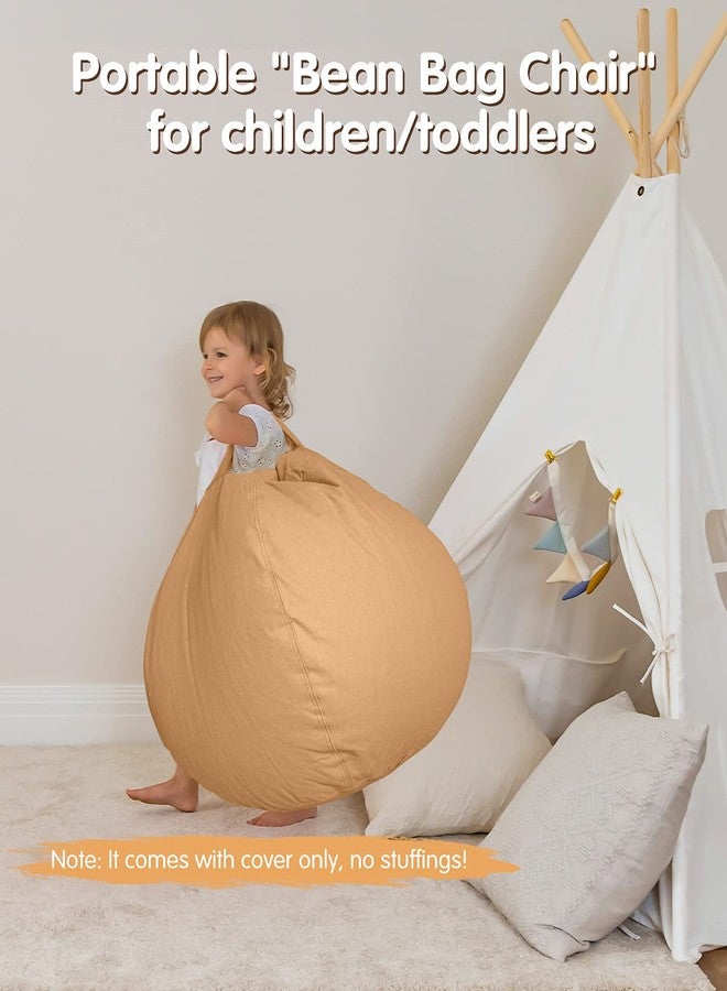Aubliss Stuffed Animal Bean Bag Storage Chair (Solid Khaki, Medium (32'')) - Image 5
