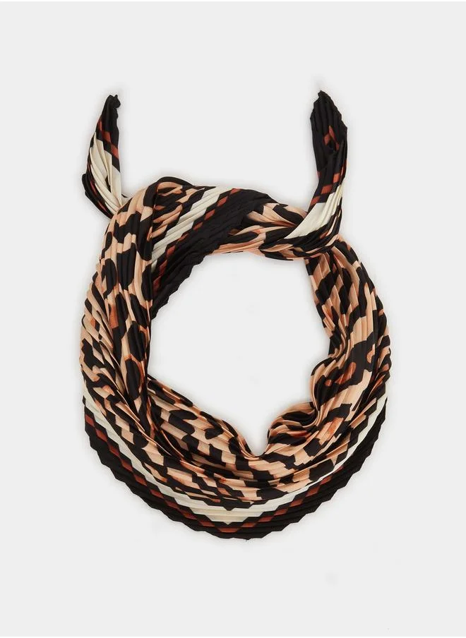ستايلي Styli Brown Leopard Print Neck Scarf