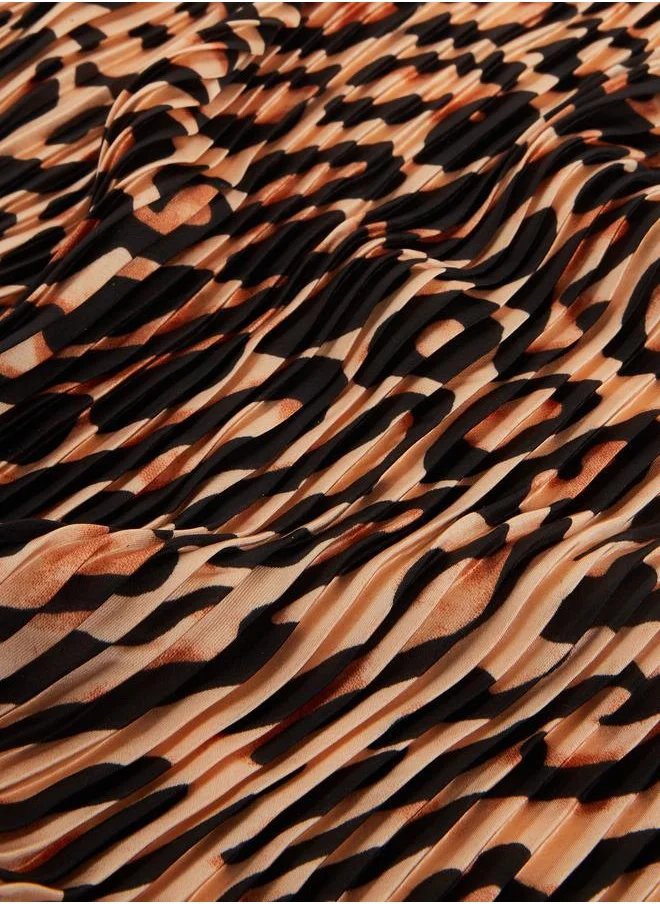 ستايلي Styli Brown Leopard Print Neck Scarf