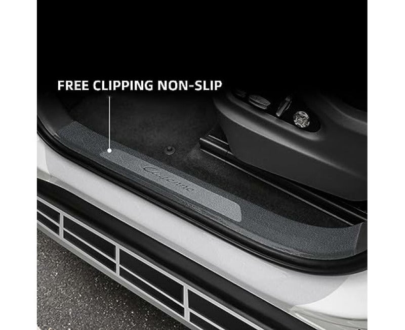 Carbon Fiber Door Sill Protective Film: Durable PEVA Material, Anti-Slip Textured Surface, Waterproof Scratch Resistant - Strong Adhesion, Easy To Install for Vehicle Protection - Image 5