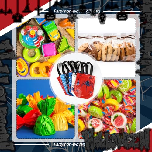GliCraft حقائب هدايا حفلة العنكبوت من GliCraft 40 قطعة مع شبكة العنكبوت قابلة لإعادة الاستخدام أكياس غير منسوجة بكميات كبيرة مع مقبض لحفلات الهالوين وأعياد الميلاد 7.87 × 7.87 × 3.54 بوصة - Image 5