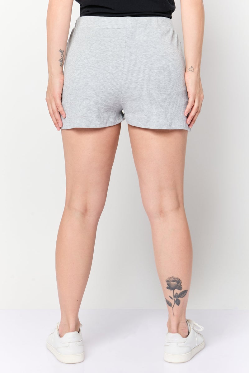 NA-KD Women Heather Basic Shorts, Grey - Image 4
