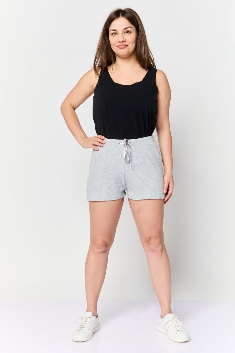 NA-KD Women Heather Basic Shorts, Grey - Image 2